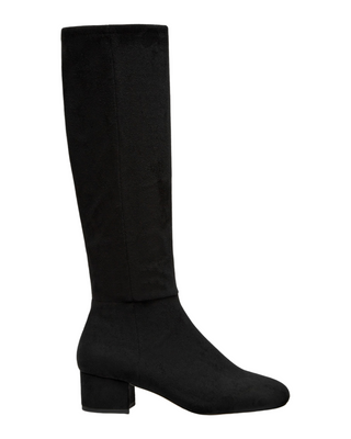 Gold Boot- Black Stretch Suede