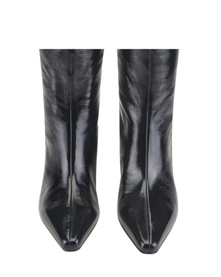 Erynn Leather Knee High Boot- Black Leather