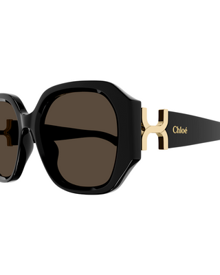 Chloe Marcie Square Sunglasses- Black + Black/Brown Gradient 56MM