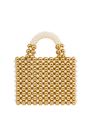 Taylor Handbag- Gold + Pearl