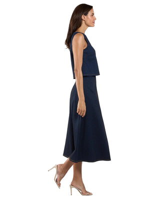 Jeanette Skirt- Navy Saddle