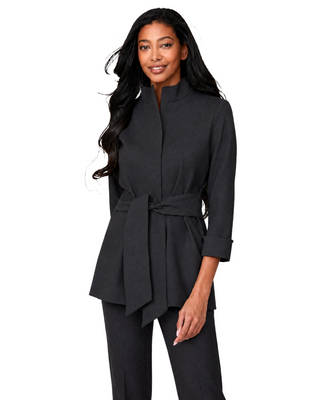 Danielle Tie Front Jacket- Carbon