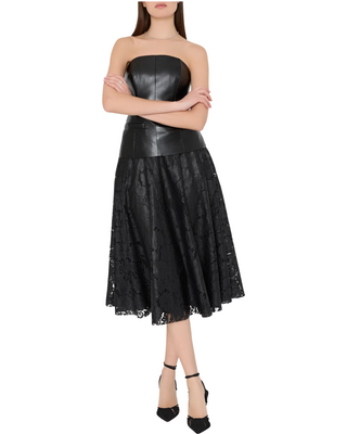 Otha Textured Lace Skirt- Black