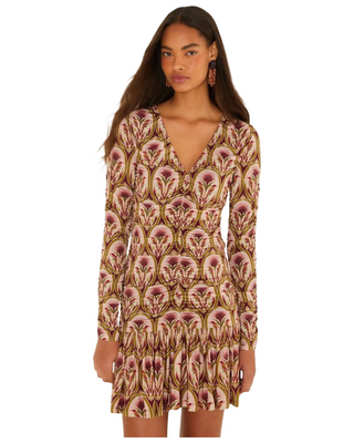 Garden Medal Multicolor Long Sleeve Dress