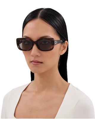 Gucci Soft Cat Eye Rectangle Sunglasses- Havana/Grey