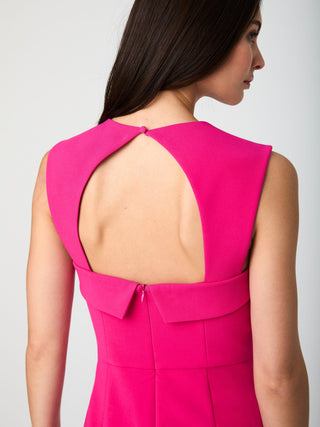 Whisper Foldover Square Neck Dress- Cerise Pink