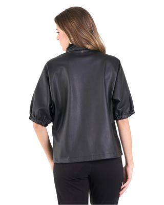 Poppy Top- Black Vegan Leather