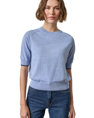Crewneck Saddle Sleeve Sweater- Lake