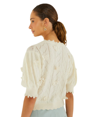 Richilieu 3D Butterflies Artisanal Knit Top