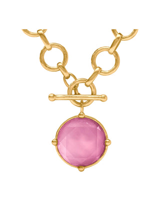 Honeybee Statement Necklace- Iridescent Tourmaline Pink