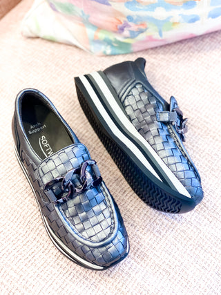 Softwaves Alanis Slip-On Woven Sneaker- Pewter