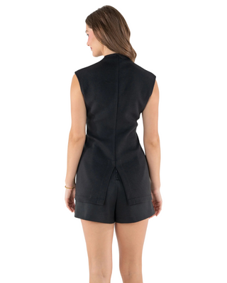 Gwen Stretch Knit Tunic- Black