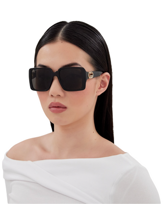 Gucci Hailey Oversized Square Sunglasses- Black