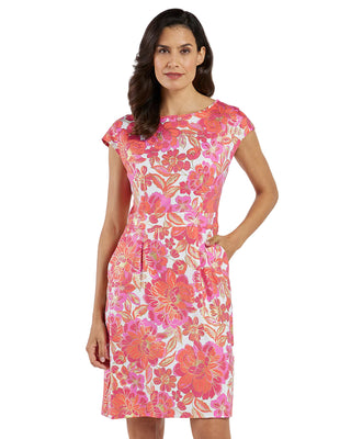 Joelle Dress- Peony Dream White Gold