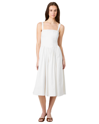 Fitted Bodice Midi Dress- Summer White