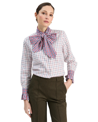 Niki Top- Red + Blue Check