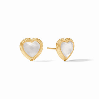 Heart Stud- Iridescent Clear Crystal