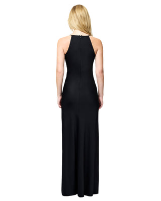 Ennis Satin Cowl Neck Maxi Dress- Black
