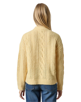 Relaxed Cable Knit Sweater- Buttercream