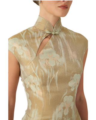 Devon Jacquard Dress- Pale Olive