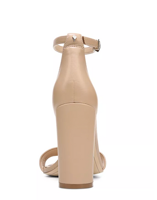 Yaro Block Heel Sandal- Soft Beige Leather