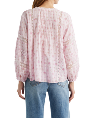 Lita Floral Button-Up Top- Raspberry Fields