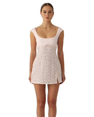 Daya Beaded Dress- Pink