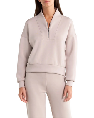 AirEssentials Shawl Collar Half Zip- Mushroom