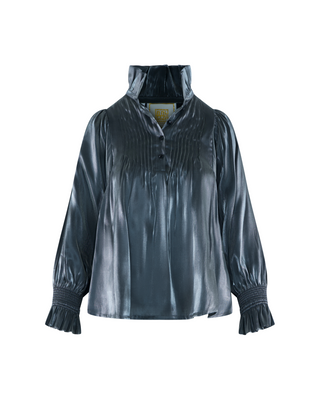Charlotte Top- Black Tie Metallic Rayon