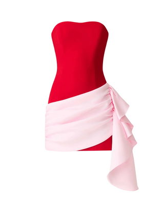 June Mini Dress- Red/Pink