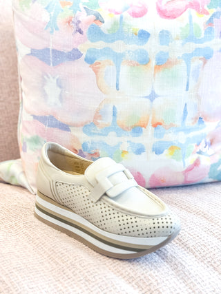 Cher Slip-On Sneaker- Creme Leather