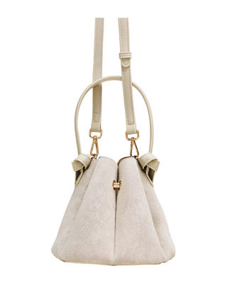 Laguna Mini Bucket Bag- Light Gray Suede