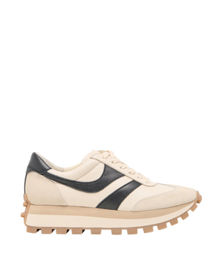 Tresa Sneaker- White + Black Leather