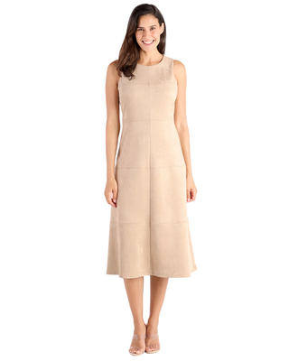 Blake Faux Suede Dress- Camel