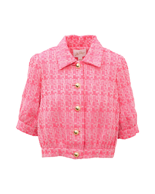 Marciana Boucle Jacket- Cherry Blossom Pink Blurred Lines Boucle