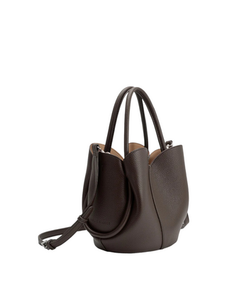 Tulip Top Handle Bag- Chocolate
