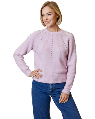Lilac Snow Rhinestone Sweater