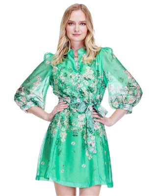 Elena Dress- Emerald Bloom