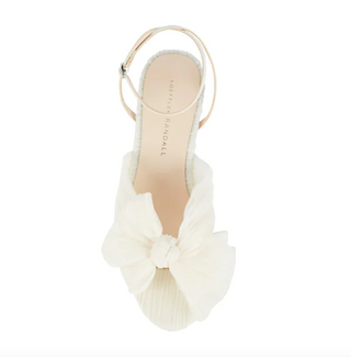 Dahlia Knot Mule with Ankle Strap- Pearl