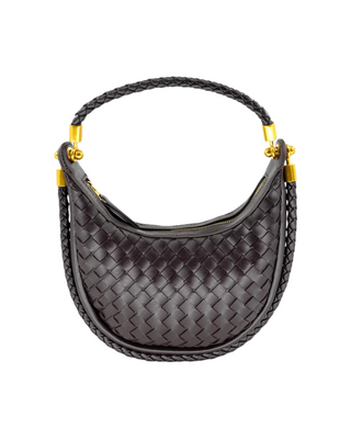 Woven Hobo Handbag- Chocolate