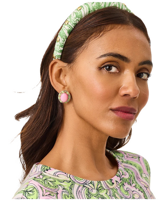 Via Palm Earrings- Oleander Pink