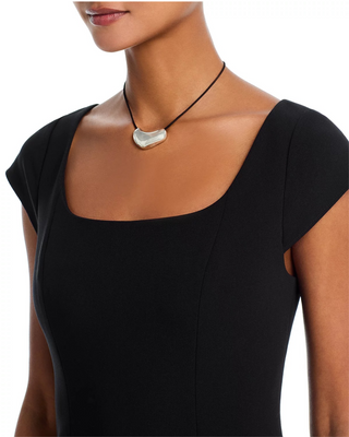 Azra Twill Cap Sleeve Mini Dress- Black