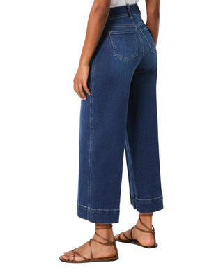Pull-On Crop Wide Leg Jean- Authentic Blue