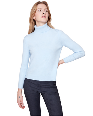 Nell Knit Turtleneck Sweater- Light Mist
