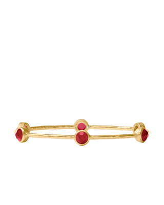 Milano Luxe Bangle- Gold- Iridescent Ruby Red- M