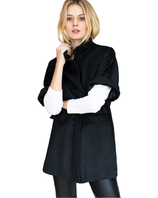 Layering Jacket- Black Wool/Cashmere