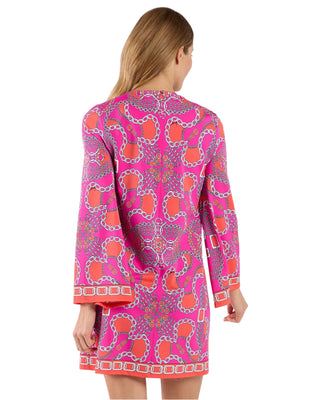 Renata Dress- Heritage Chains Hot Pink