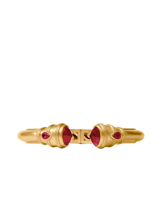 Cannes Demi Cuff- Gold- Iridescent Ruby Red