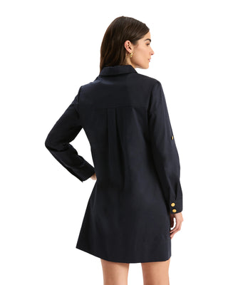 Rory Cotton Shirtdress- Mid Navy