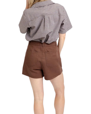 Denim Wrap Skort- Chocolate